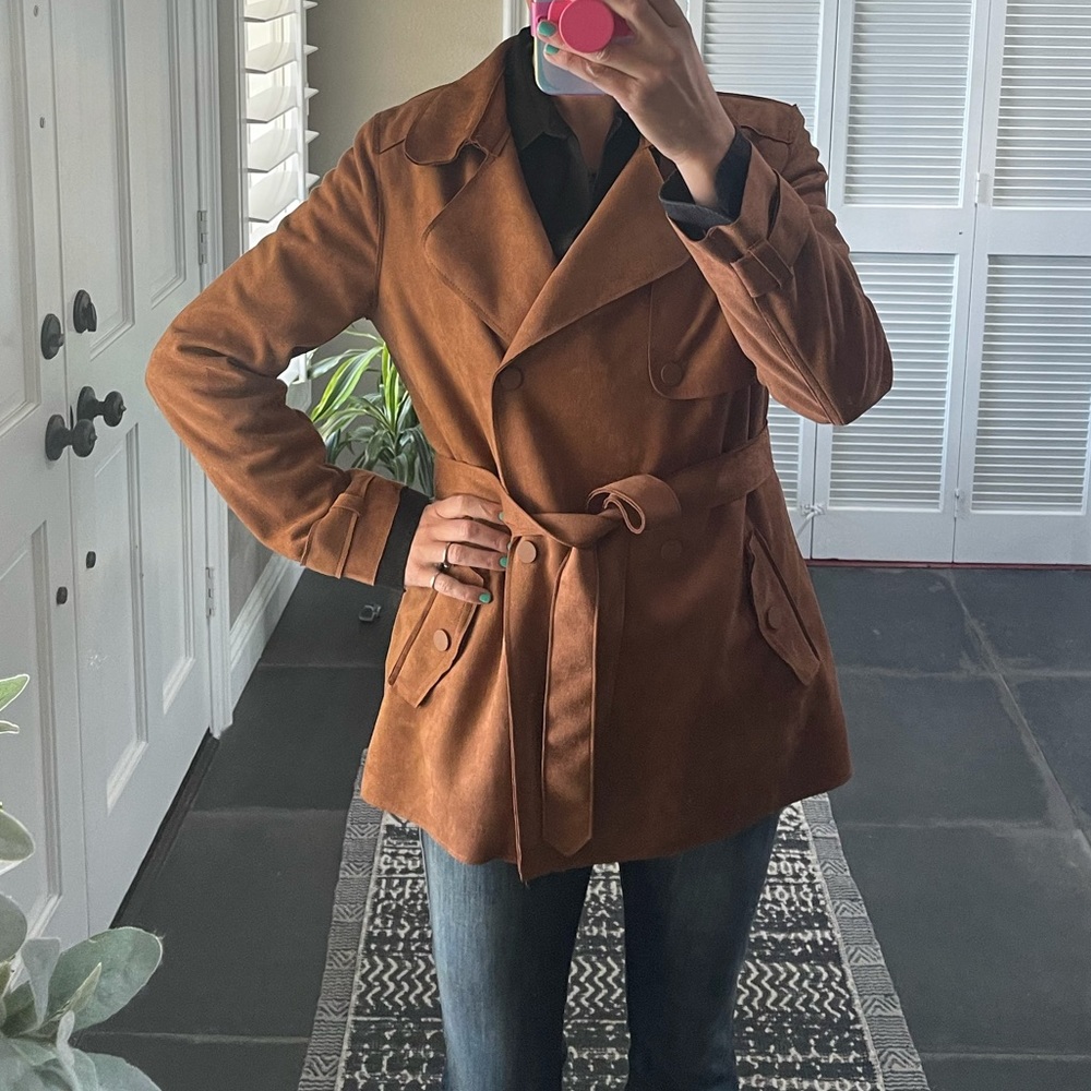 Faux Suede Coat